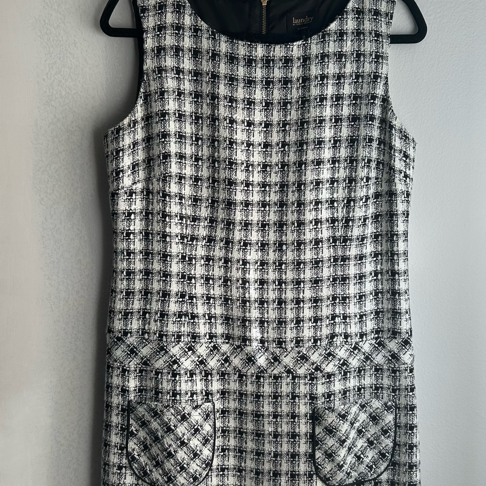 Laundry By Shelli Segal Black and White Plaid Dress